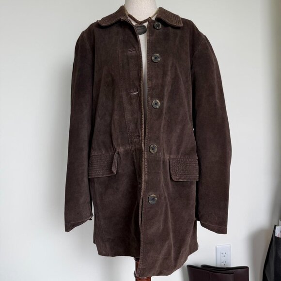 Y2K brown suede leather jacket - Picture 2 of 8